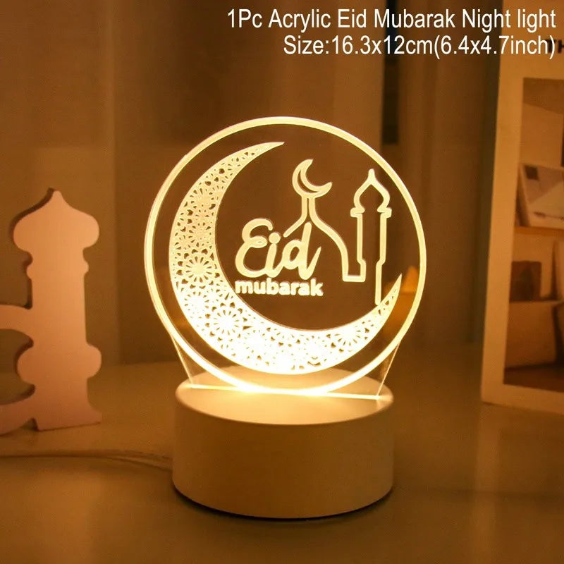 Eid Mubarak Moon Star Light