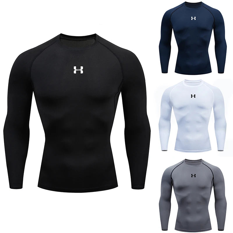 Men Running Compression T-shirt - Long sleeves