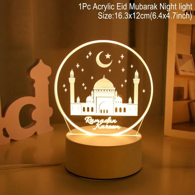Eid Mubarak Moon Star Light