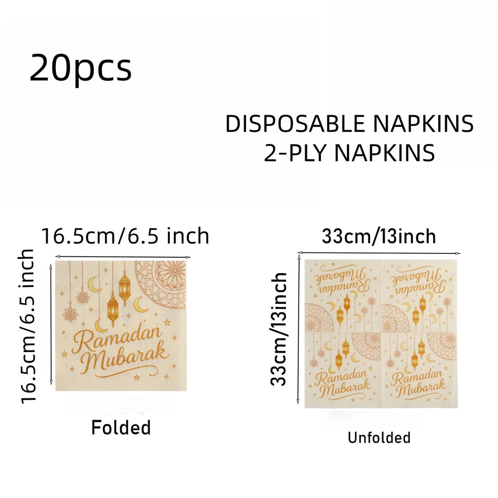 20 Colorful Moon-Patterned Napkins