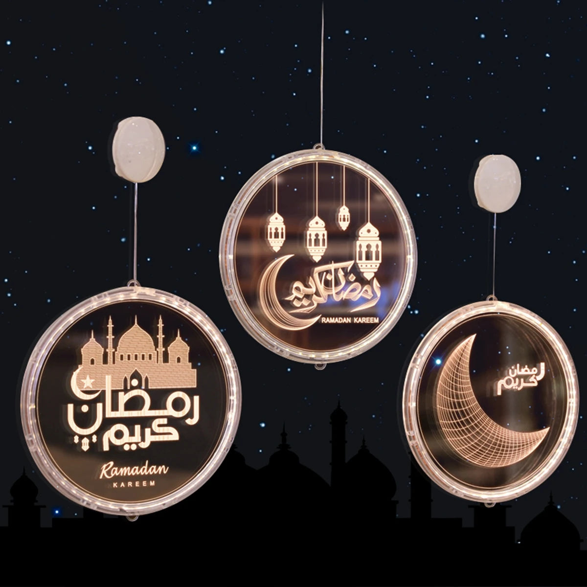 Eid Mubarak Moon Star Light