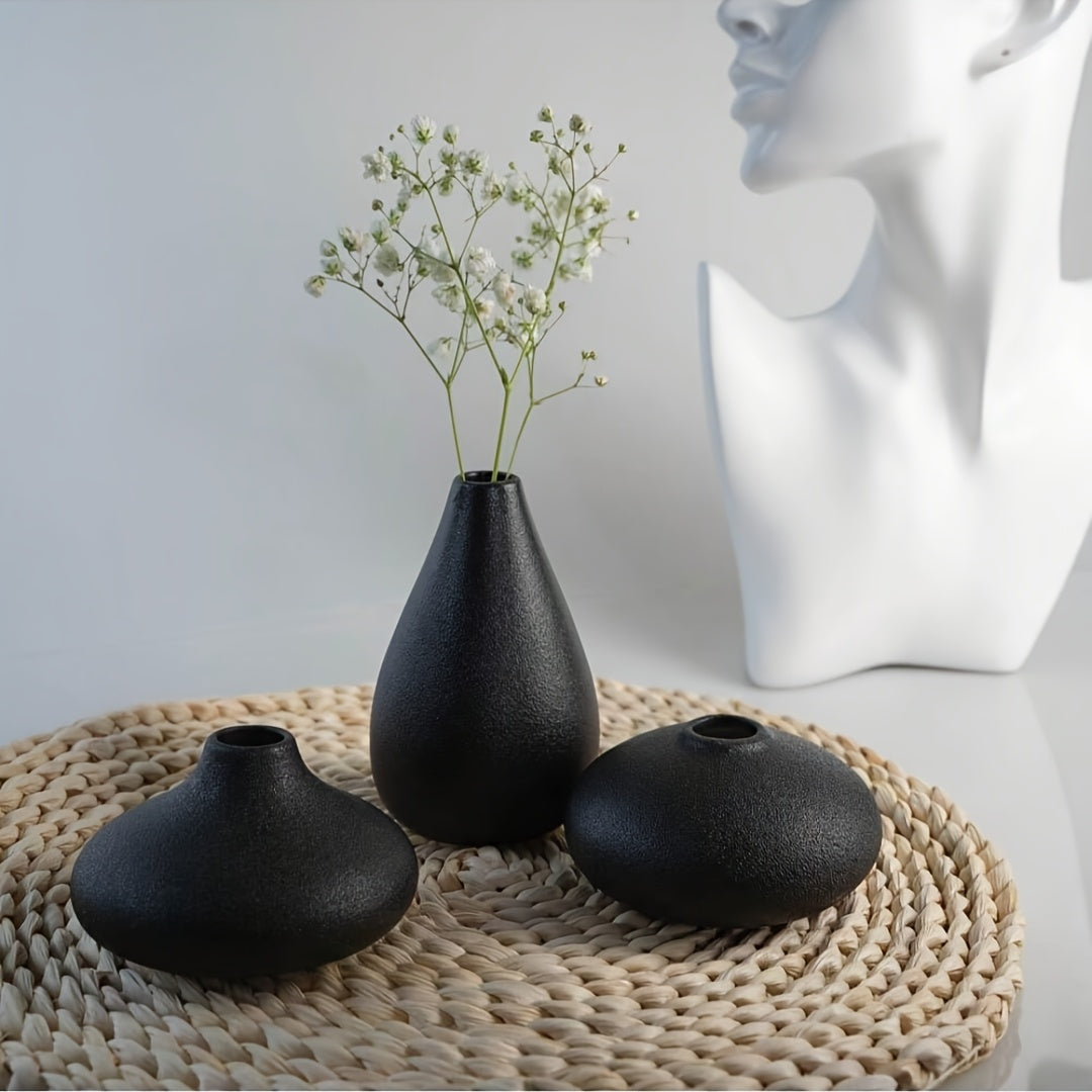 Bohemian Zen - Black Ceramic Vase